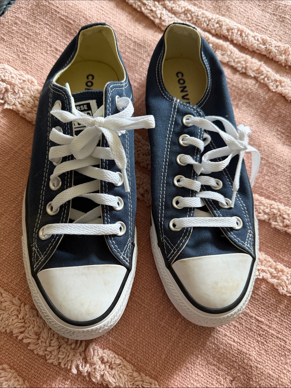 Converse Chuck Taylor Navy Canvas Low-Top Sneakers with White Accents